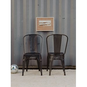 Lot de 4 chaises en acier gris n°1511
