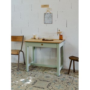Bureau en bois vert d'eau n°701