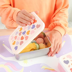 Lunch box en acier inoxydable cœurs