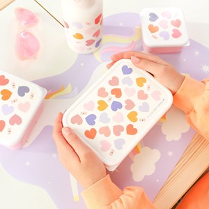 Lunch box en acier inoxydable cœurs