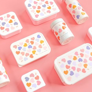 Lunch box en acier inoxydable cœurs