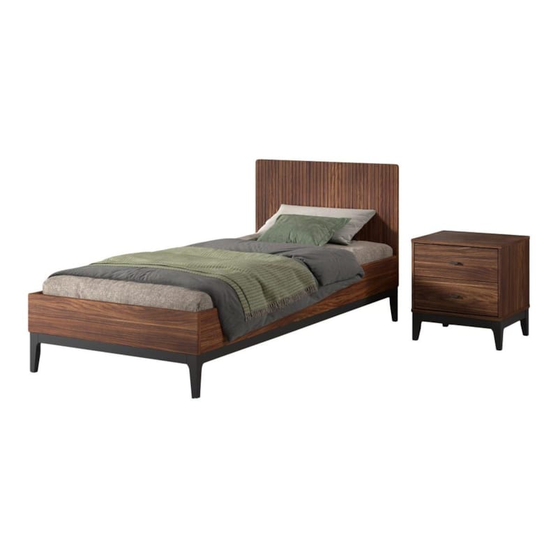 Ensemble chambre ilyas lit 90x200 + chevet