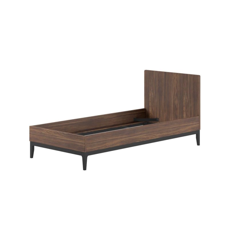 Lit ilyas 90x200 noyer + sommier