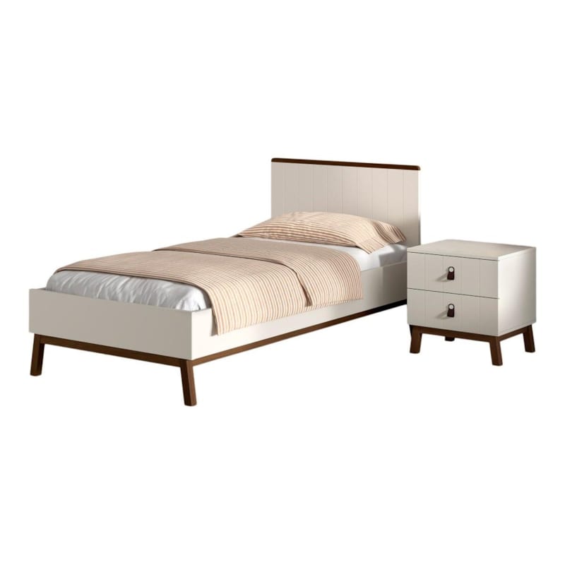 Ensemble chambre sezane lit 90x200 + chevet clay