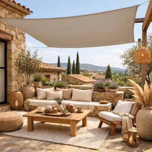 Voile ombrage carré - 4x4m Taupe
