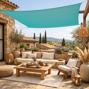Voile'ombrage carré - 4x4m Turquoise