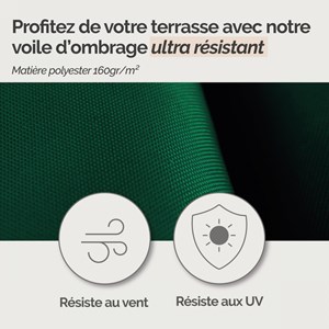 Voile ombrage carré - 3x3m Vert