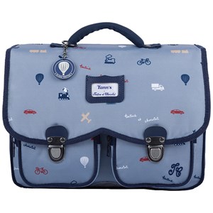 Cartable x tartine et chocolat globe-trotter bleu (33 cm)