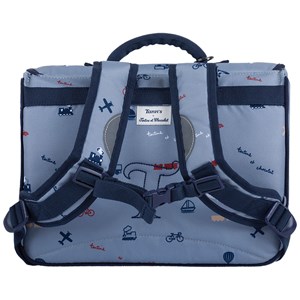 Cartable x tartine et chocolat globe-trotter bleu (33 cm)