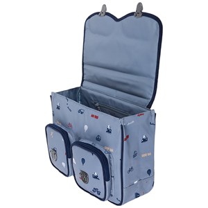 Cartable x tartine et chocolat globe-trotter bleu (33 cm)