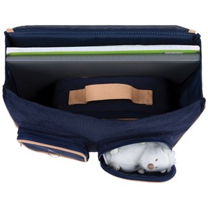 Cartable x tartine et chocolat globe-trotter bleu (33 cm)
