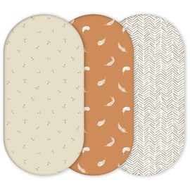 Lot de 3 housses de matelas à langer boho (40 x 80 cm)