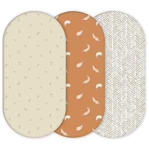 Lot de 3 housses de matelas à langer boho (40 x 80 cm)