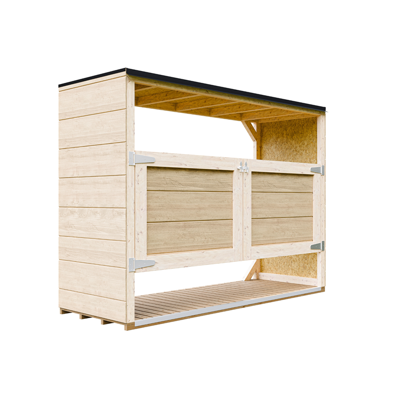 Timbela - Abri de jardin pour poubelles, cache poubelle extérieur 3x240l beige