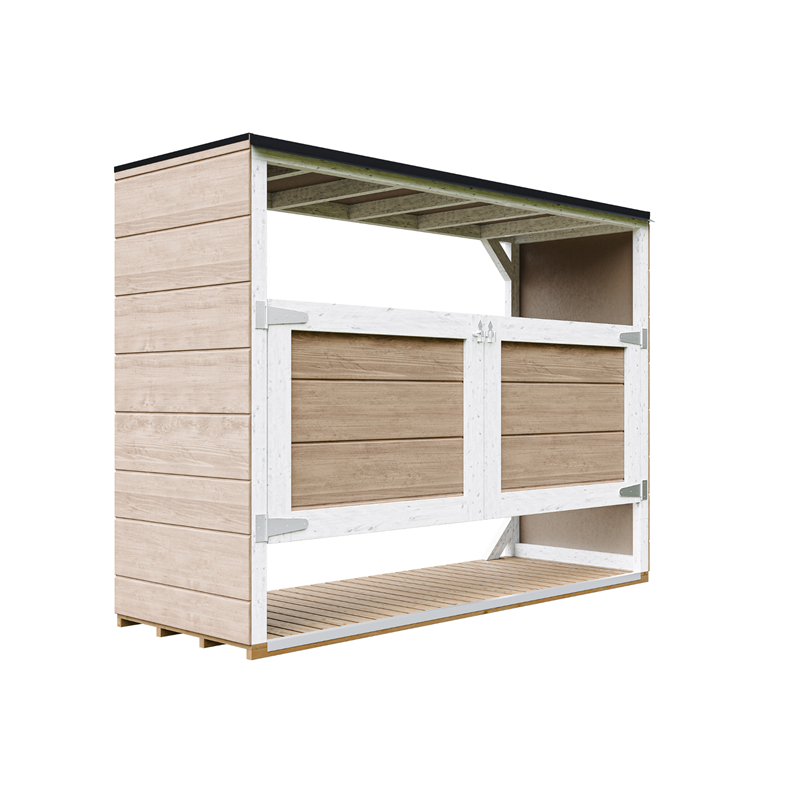 Timbela - Abri de jardin pour poubelles, cache poubelle extérieur 3x240l marron