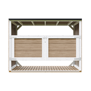 Abri de jardin pour poubelles, cache poubelle extérieur 3x240l marron