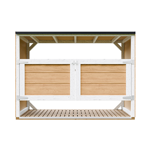 Abri de jardin pour poubelles, cache poubelle extérieur 3x240l jaune