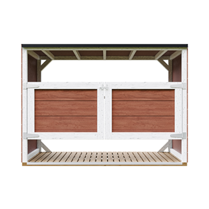 Abri de jardin pour poubelles, cache poubelle extérieur 3x240l rouge