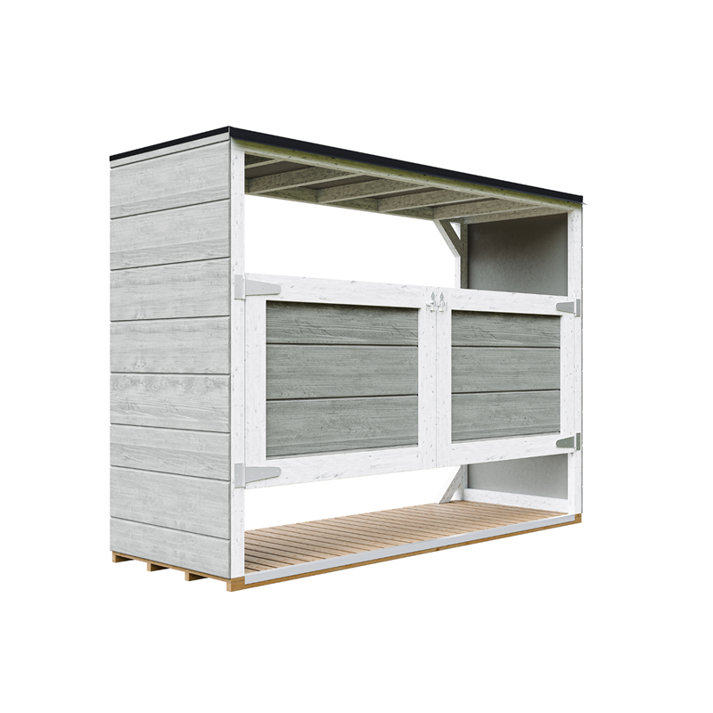 Timbela - Abri de jardin pour poubelles, cache poubelle extérieur 3x240l gris