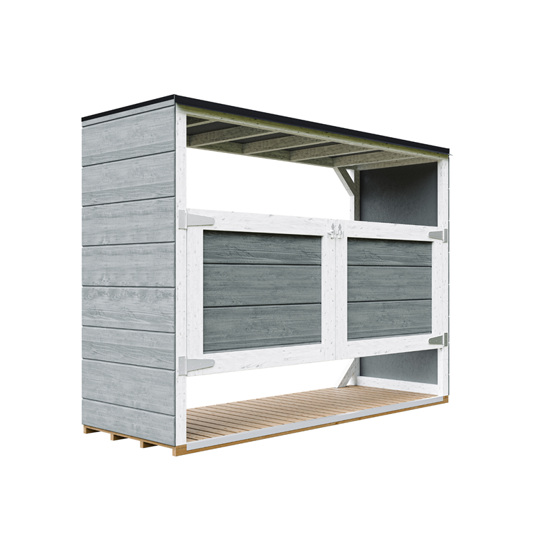 Timbela - Abri de jardin pour poubelles, cache poubelle extérieur 3x240l gris