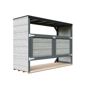 Abri de jardin pour poubelles, cache poubelle extérieur 3x240l gris