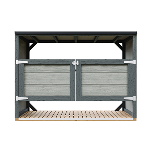 Abri de jardin pour poubelles, cache poubelle extérieur 3x240l gris