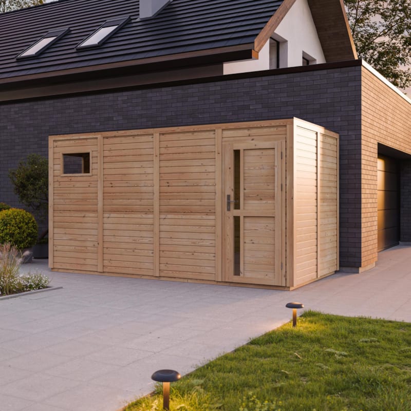 Timbela - Abri de jardin en bois 8,16 m² sans sol imprégné