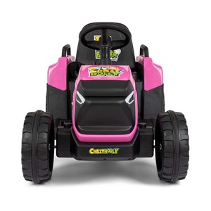 Tracteur rose avec remorque