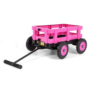 Tracteur rose avec remorque