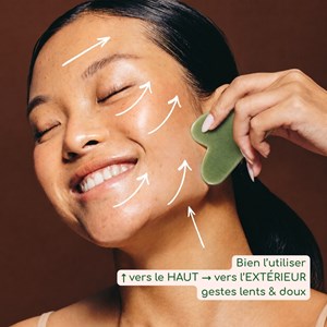 Trio jade vert gua sha + roller + champi masseurs visage