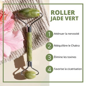 Duo roller jade vert + gua sha quartz rose + konjac offert