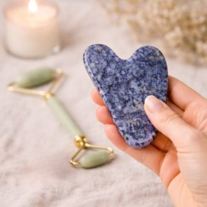 Duo gua sha sodalite bleue + masseurs roller jade vert