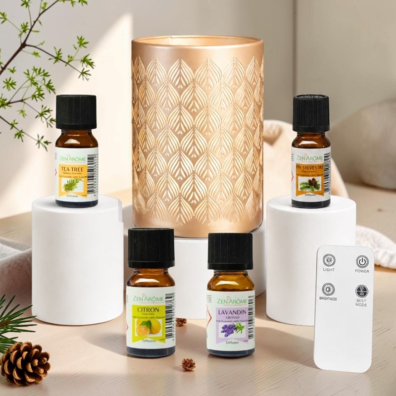 Zen Arôme - Diffuseur vienne photophore + 4 he citron arbre à thé lavandin pin