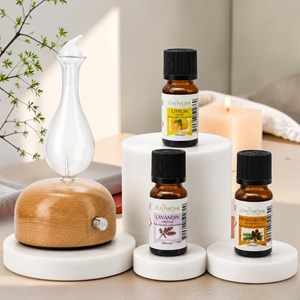 Diffuseur nébulisation aurora + 3 huiles essentielles 100% naturelles