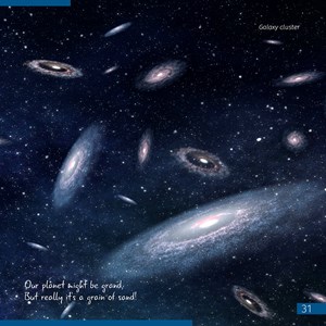 Livre éducatif « espace. Vacuité non vide ». Couverture rigide. En anglais