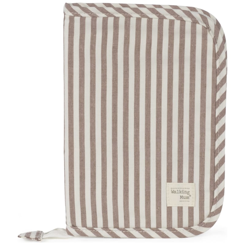 Protège carnet de santé praliné rayures moka