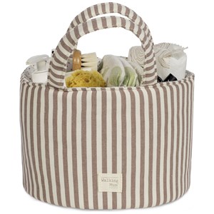 Panier de rangement praliné rayures moka