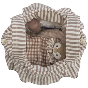 Sac bucket praliné rayures moka
