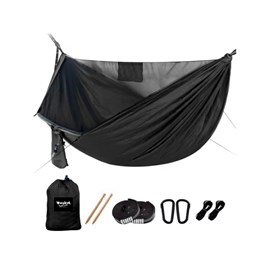 Hamac parachute noir avec moustiquaire