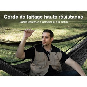 Hamac parachute noir avec moustiquaire