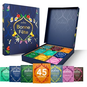 Pukka coffret - cadeau fêtes des mères, coffret thé 100% bio 45 sachets