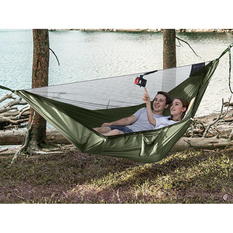 Tropical Influences - Hamac parachute vert armée avec moustiqu