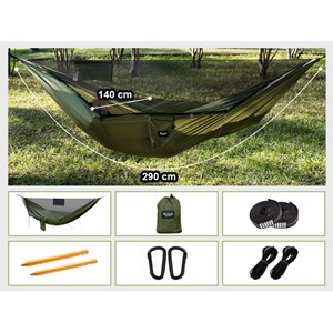 Hamac parachute vert armée avec moustiqu