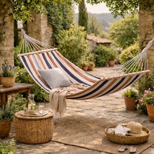 Toile de hamac - marron, gris et noir