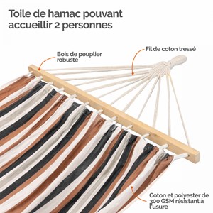 Toile de hamac - marron, gris et noir