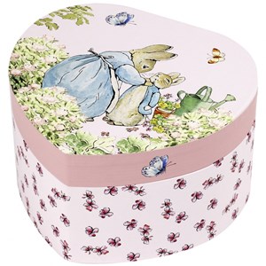 Boîte à bijoux musicale coeur pierre lapin