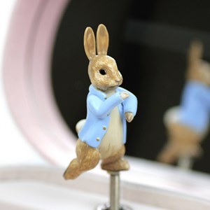 Boîte à bijoux musicale coeur pierre lapin