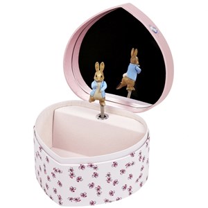 Boîte à bijoux musicale coeur pierre lapin