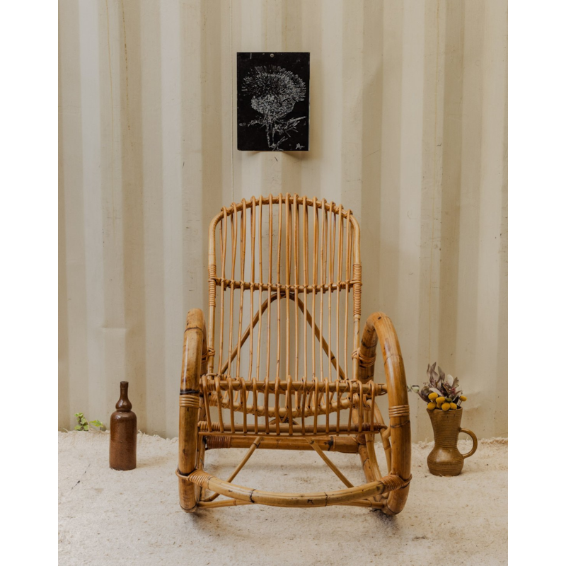 Debongout - Rocking-chair en rotin et bambou n°79
