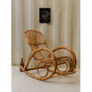 Rocking-chair en rotin et bambou n°79